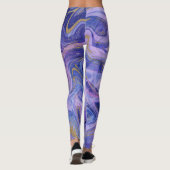 Etherische Wattebal Marmer Waterverf Fantasie Leggings (Achterkant)