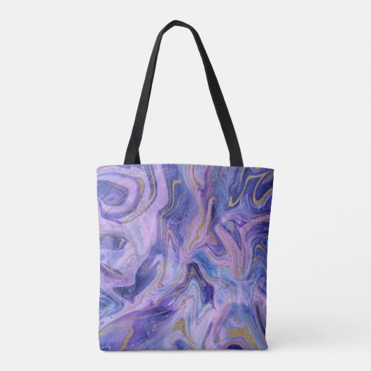 Etherische Wattewol Marble Waterverf Fantasie Tote Bag (Achterkant)