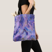 Etherische Wattewol Marble Waterverf Fantasie Tote Bag (Dichtbij)