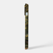 Etherische weg onder de bomen iPhone 15 case (Linkerkant)