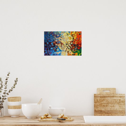 Etherische wervelingen Abstracte moderne kunst Poster (Keuken)