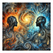 ETHERISCHE WERVELINGEN EN SILHOUETTEN FOTO AFDRUK (Voorkant)