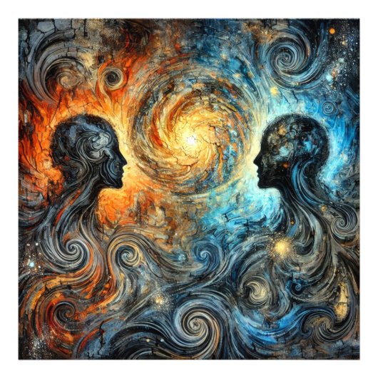 ETHERISCHE WERVELINGEN EN SILHOUETTEN FOTO AFDRUK (Voorkant)