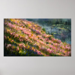 *~* Etherische Wilde Bloemen Art Vijver Lelie Pads Poster