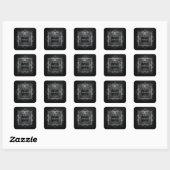 Etherische Witte Bloem Monochromatische Geometrisc Vierkante Sticker (Vel)