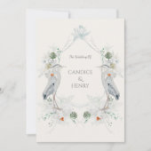 Etherische Witte Bloemen Blauwe Heron Natuur Bruil Kaart (Voorkant)