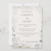 Etherische Witte Bloemen Blauwe Heron Natuur Bruil Kaart (Achterkant)