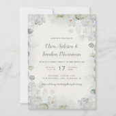 Etherische Witte Bloemen Salie Groen Blauwgroen Iv Kaart (Voorkant)