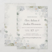 Etherische Witte Bloemen Salie Groen Blauwgroen Iv Kaart (Voorkant / Achterkant)