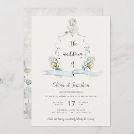 Etherische Witte Bloemen Salie Groene Crest Bruilo Kaart