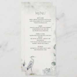 Etherische Witte Bloemen Watervogels Bruiloft Menu
