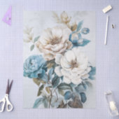 Etherische witte en blauwe bloemen boeket decoupag tissuepapier (Craft)
