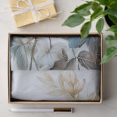 Etherische witte en blauwe bloemen boeket decoupag tissuepapier (Geschenk)