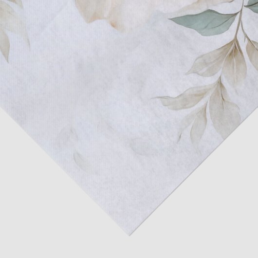 Etherische witte en blauwe bloemen boeket decoupag tissuepapier (Detail)