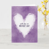 Etherische Witte Hart Moeders Kaart (Gele Bloem)