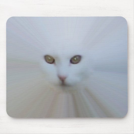 etherische witte kat muismat (Voorkant)