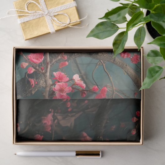 Etherische witte pauw, kersenbloesemboom tissuepapier (Geschenk)