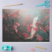 Etherische witte pauw, kersenbloesemboom tissuepapier (Craft)