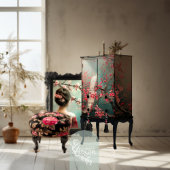 Etherische witte pauw, kersenbloesemboom tissuepapier