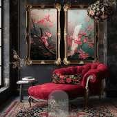 Etherische witte pauw, kersenbloesemboom tissuepapier