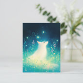 Etherische Witte Vos in Magische Weide Briefkaart (Staand voorkant)