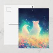 Etherische Witte Wolf in Lichtend Weiland Briefkaart (Voorkant / Achterkant)