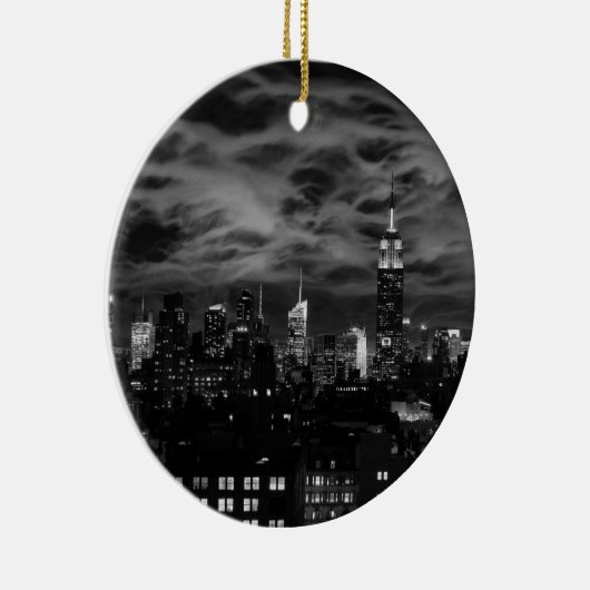 Etherische wolken: NYC Skyline, Empire State Bldg  Keramisch Ornament (Rechts)