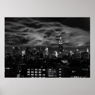 Etherische wolken: NYC Skyline, Empire State Bldg  Poster