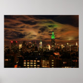 Etherische wolken: NYC Skyline, Empire State Bldg Poster (Voorkant)