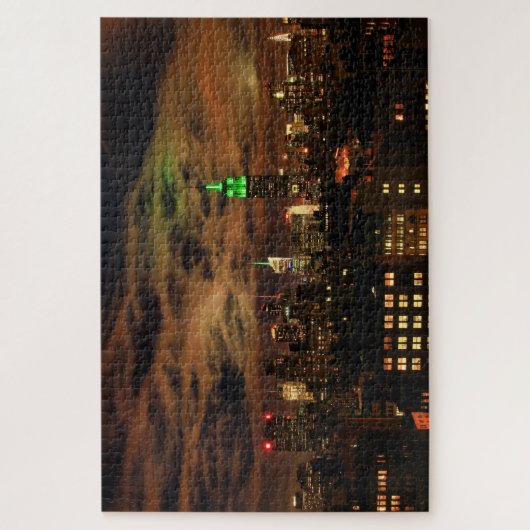 Etherische wolken: NYC Skyline, ESB-kleurenversie Legpuzzel (Verticaal)