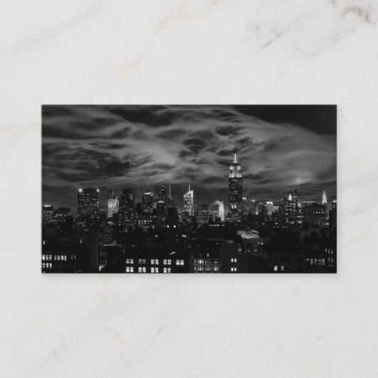Etherische wolken: NYC Skyline, ESB zwart-wit Visitekaartje (Voorkant)