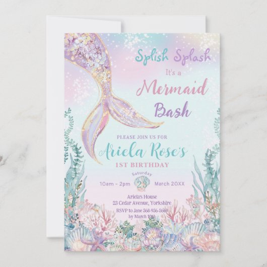 ETHERISCHE Zeemeermin Bash Onder Het Zee Zwembad V Kaart (Voorkant)