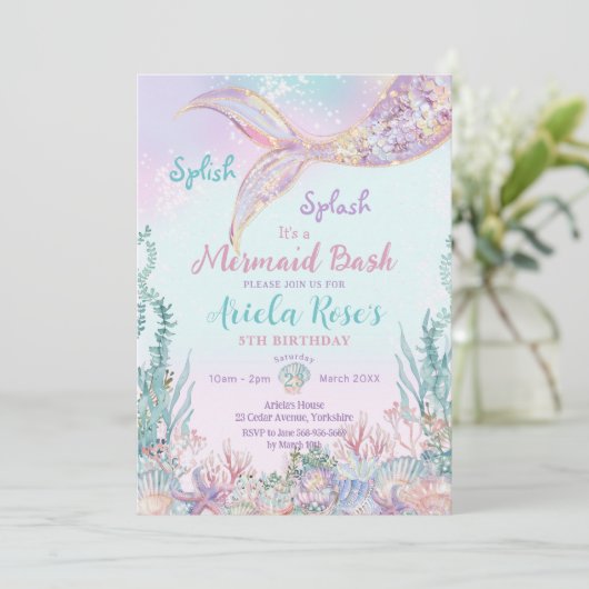 ETHERISCHE Zeemeermin Bash Onder Het Zee Zwembad V Kaart (Staand voorkant)