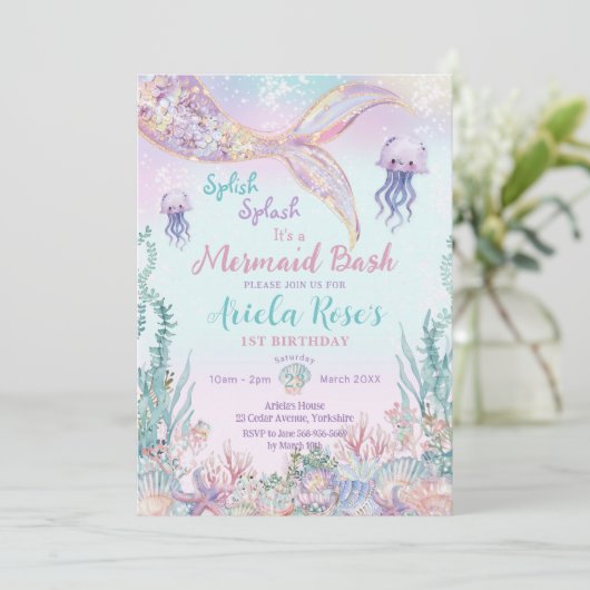 ETHERISCHE Zeemeermin Bash Onder Het Zee Zwembad V Kaart (Staand voorkant)