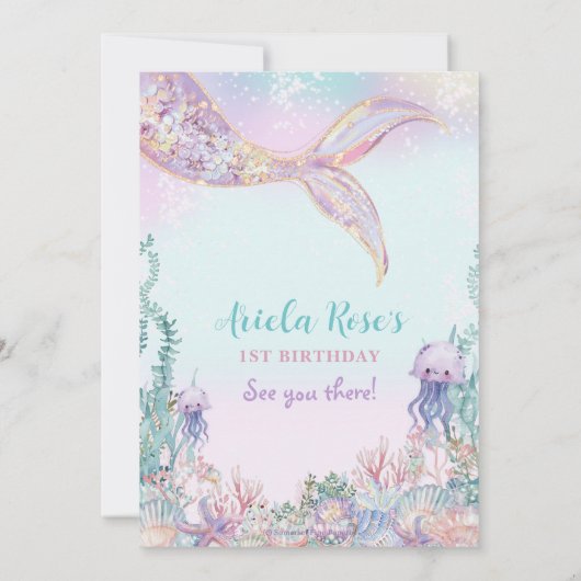 ETHERISCHE Zeemeermin Bash Onder Het Zee Zwembad V Kaart (Achterkant)