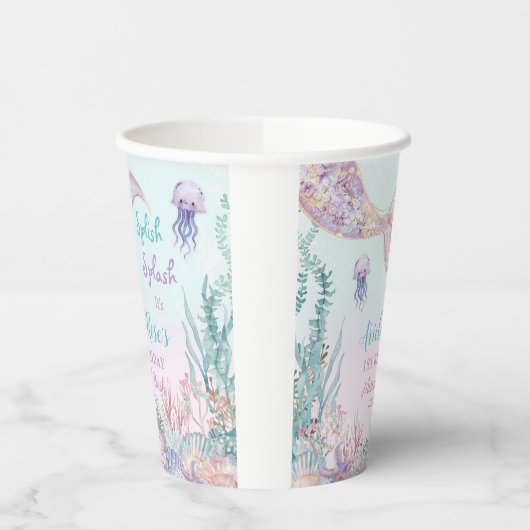 ETHERISCHE Zeemeermin Bash Onder Het Zee Zwembad V Papieren Bekers (Links)