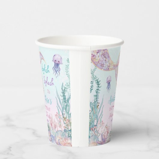 ETHERISCHE Zeemeermin Bash Onder Het Zee Zwembad V Papieren Bekers (Rechts)