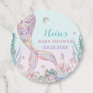 ETHERISCHE Zeemeermin onder het Zeeen Baby shower Bedankjes Labels