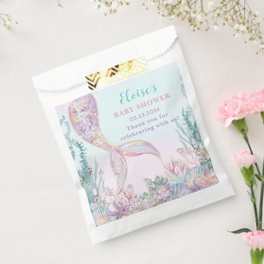 ETHERISCHE Zeemeermin onder het Zeeen Baby shower Bedankzakje (Gezegeld)