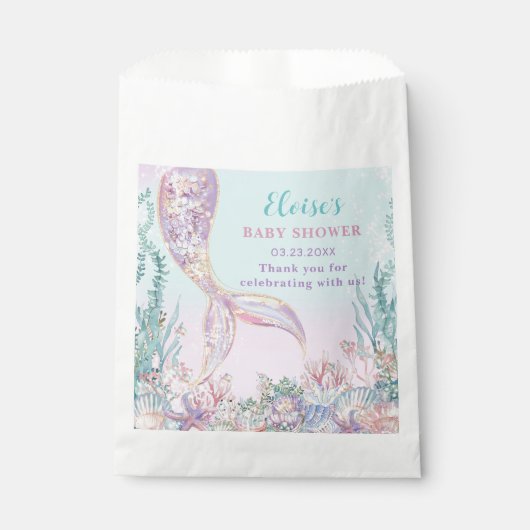 ETHERISCHE Zeemeermin onder het Zeeen Baby shower Bedankzakje (Voorkant)