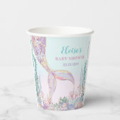 ETHERISCHE Zeemeermin onder het Zeeen Baby shower Papieren Bekers (Achterkant)