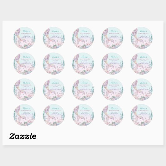 ETHERISCHE Zeemeermin onder het Zeeen Baby shower Ronde Sticker (Vel)