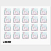 ETHERISCHE Zeemeermin onder het Zeeen Baby shower Vierkante Sticker (Vel)