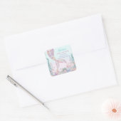 ETHERISCHE Zeemeermin onder het Zeeen Baby shower Vierkante Sticker (Envelop)