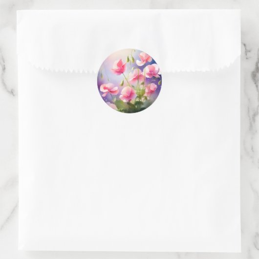 etherische zoeterwtenbloemen ronde sticker (Tas)