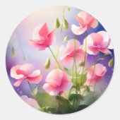 etherische zoeterwtenbloemen ronde sticker (Voorkant)