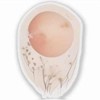 ETHERISCHE Zonsondergang met Wildflowers Sticker