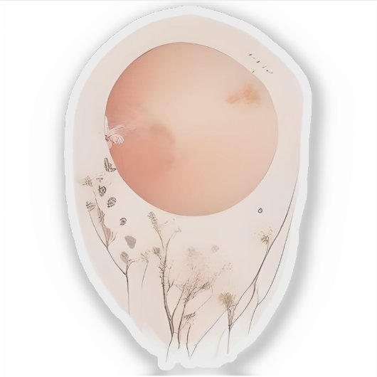 ETHERISCHE Zonsondergang met Wildflowers Sticker (Voorkant)