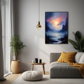 ETHERISCHE ZONSOPGANG OVER MISTIG BERGLANDSCHAP PERFECT POSTER