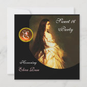 ETHERNAL BEAUTY, SWEET 16 GEEL, ZWARTE WITTE DAMAS KAART (Voorkant)